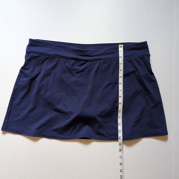 Lands' End Womens 14 Navy Blue Swim Skirt Suit Bottom Lined Built In Brief Beach - Picture 5 of 8